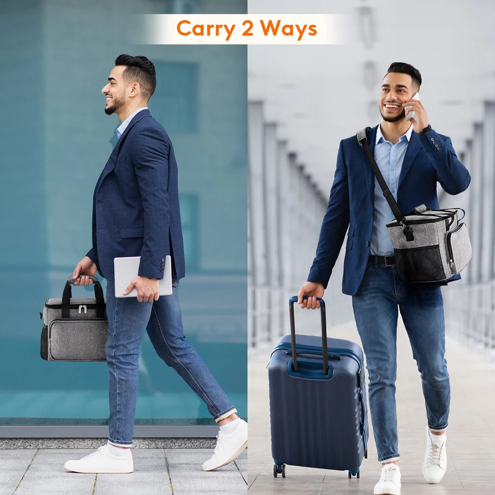 Ship from US 1pc Grey Oxford Cloth Lunch Bag With High Capacity Handheld Shoulder Straps Portable Large Waterproof Leakproof 250227FBB