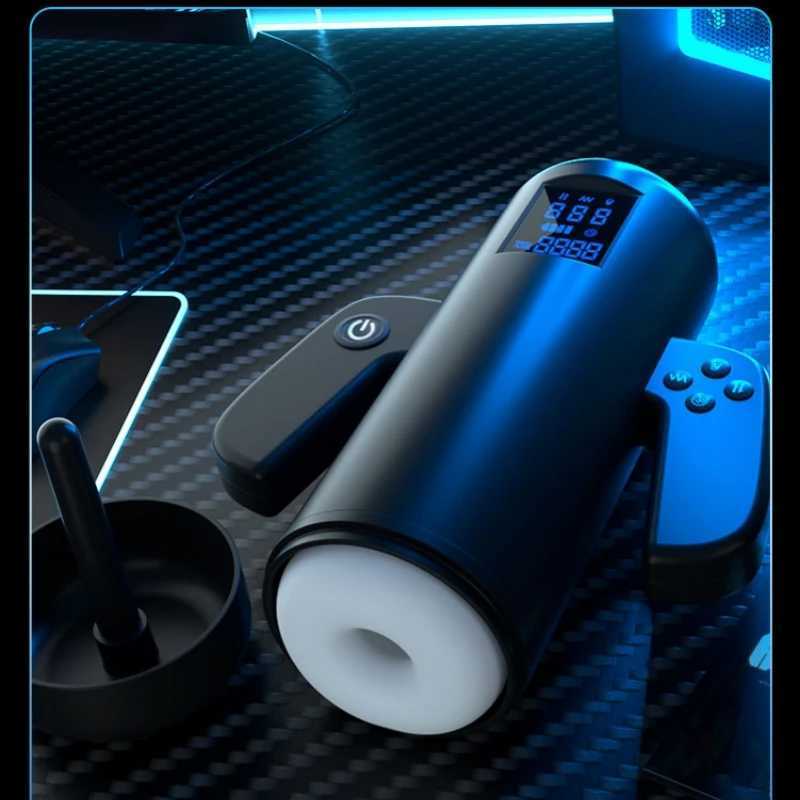 Automatic Telescopic Male Masturbator Handle Control Heated Masturbation Cup with 4 Sucking 4 Thrusting 9 Vibrating Sex ToysXJ250227