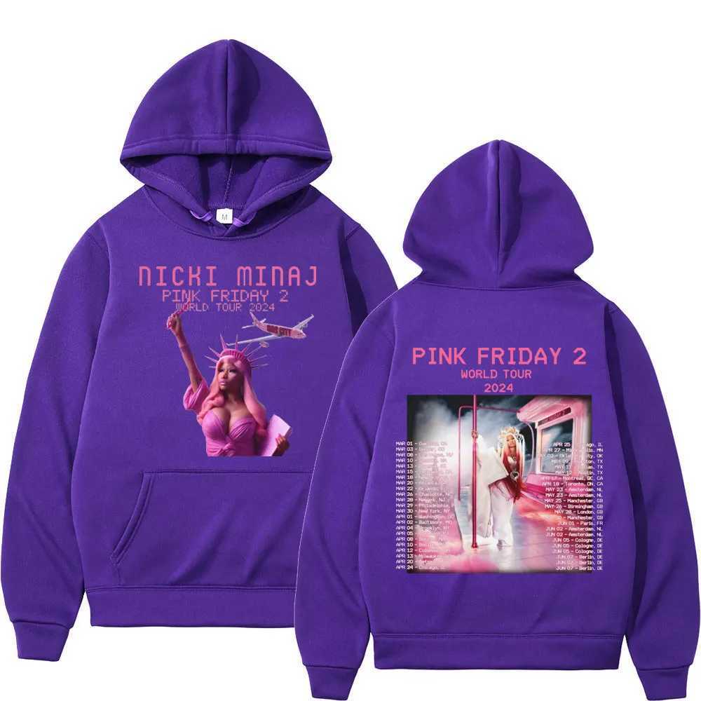 Nicki Minajs 2024 World Tour Printed Hoodie Album 2 Graphic Hoodie Sportswear Mens Hip Hop Vintag Hoodie X250227