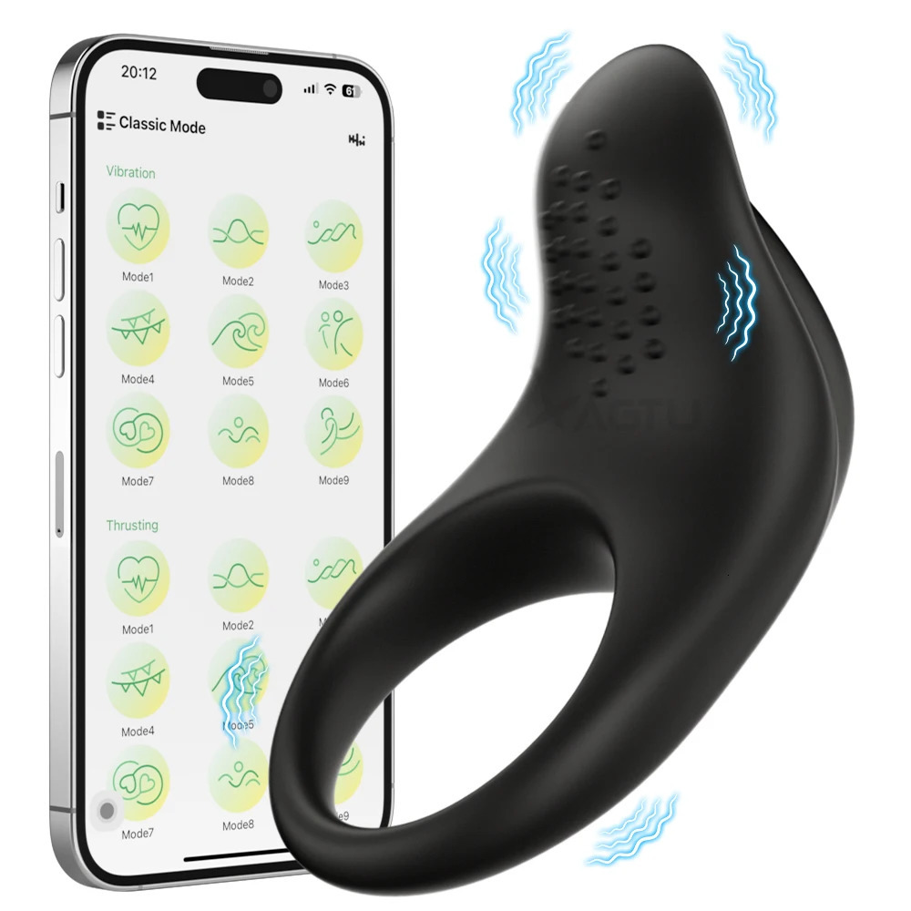 APP Control Vibrator Cock Ring for Men Delay Ejaculation Penis Ring Sex Toys Lock Penisring Cockring Adult Male Sex Supplies 250227
