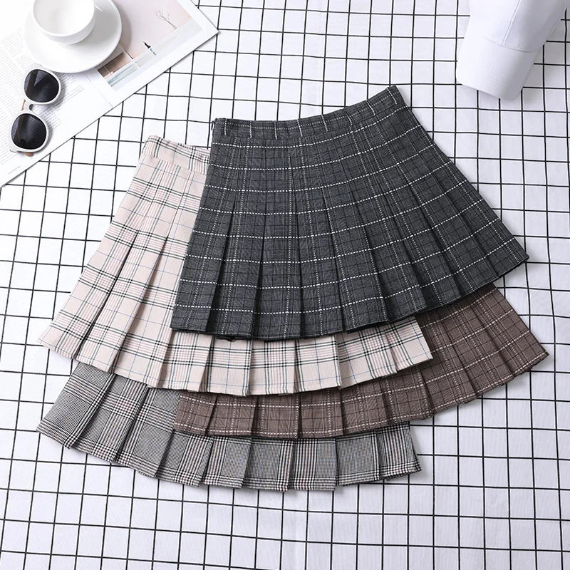 Summer Skirt For Women Korean Style Clothes Preppy s Chic And Elegant Aesthetic Female A Line Mini Plaid Pleated Skirt 250226