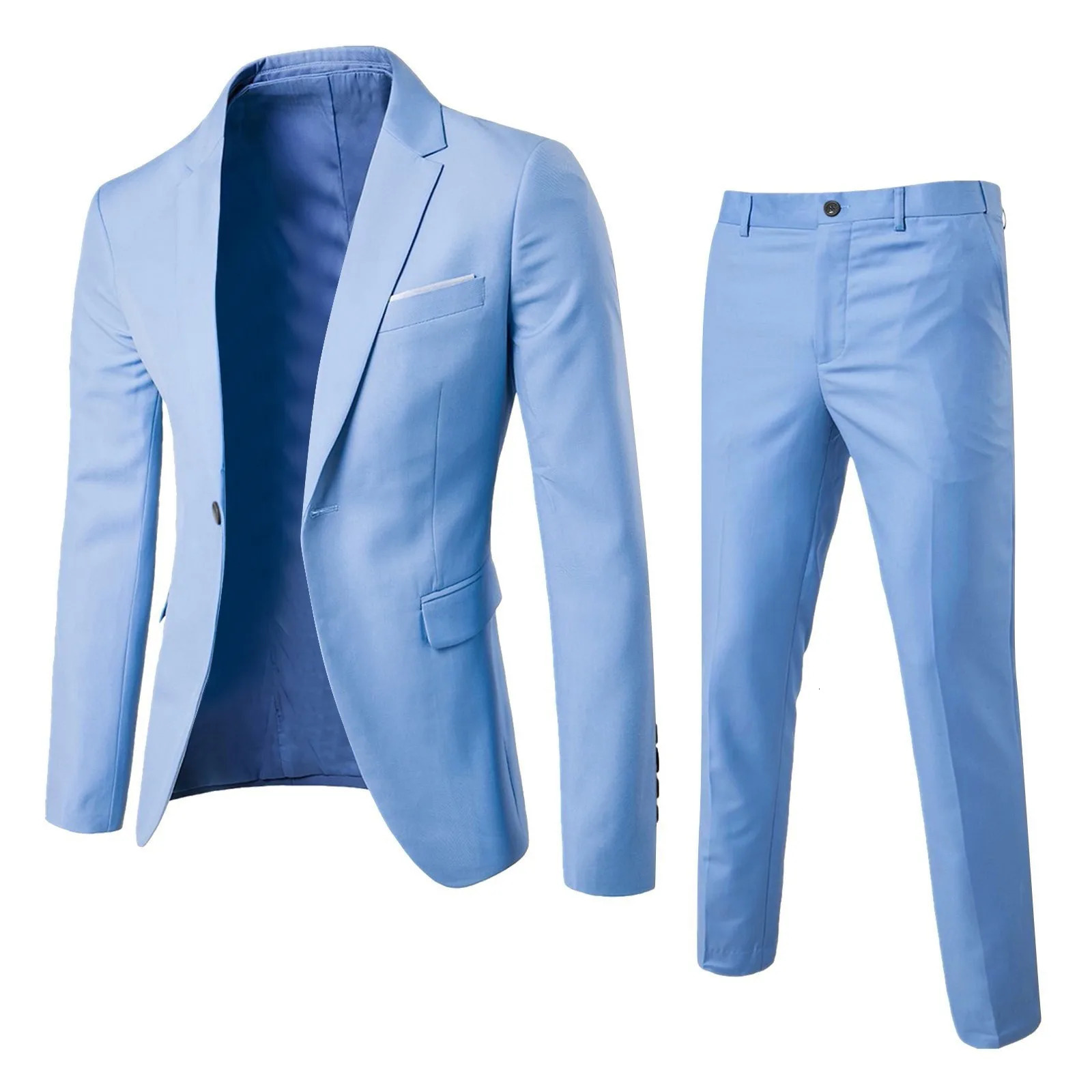 Fashionable ultra-thin waist 2-piece mens wedding set ultra-thin set jacket pants vest mens tailcoat single chest jacket 250224