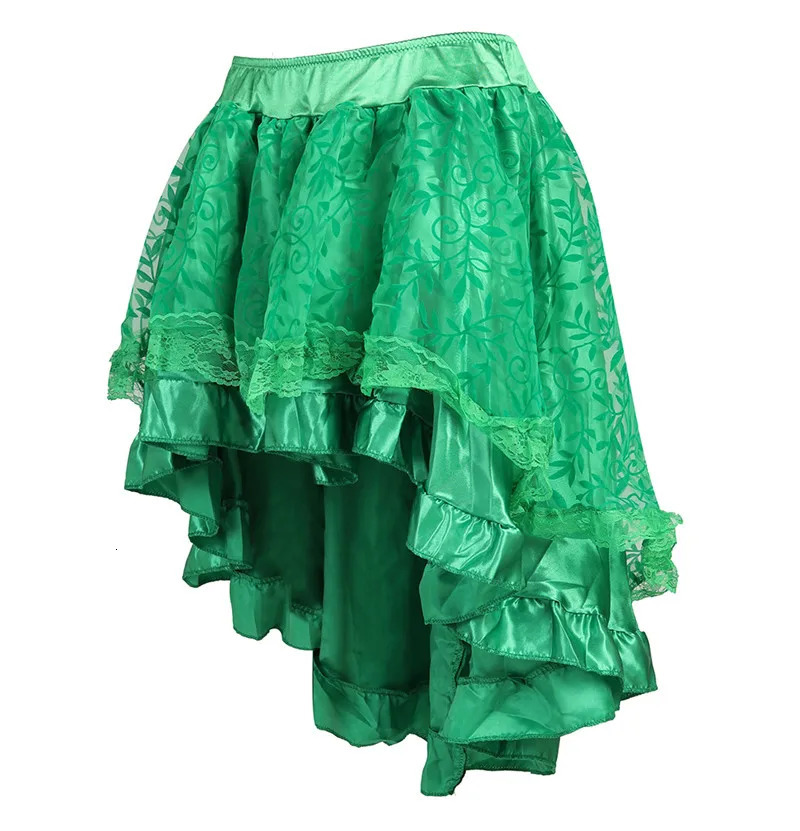 Skirts Womens Burlesque Corset Skirt High Waist Multilayer Lace Victorian Costumes Gothic Steampunk Skirt Matching Corset Black 250224