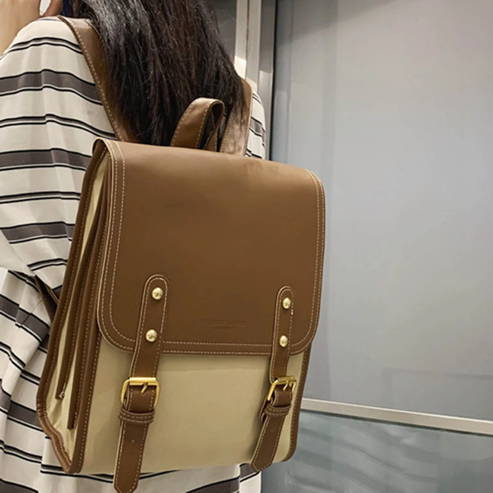 Ship from US High School Student Backpack Bags Women And Men Fashion Trend Junior Students Leisure Large women backpack 250227FBB