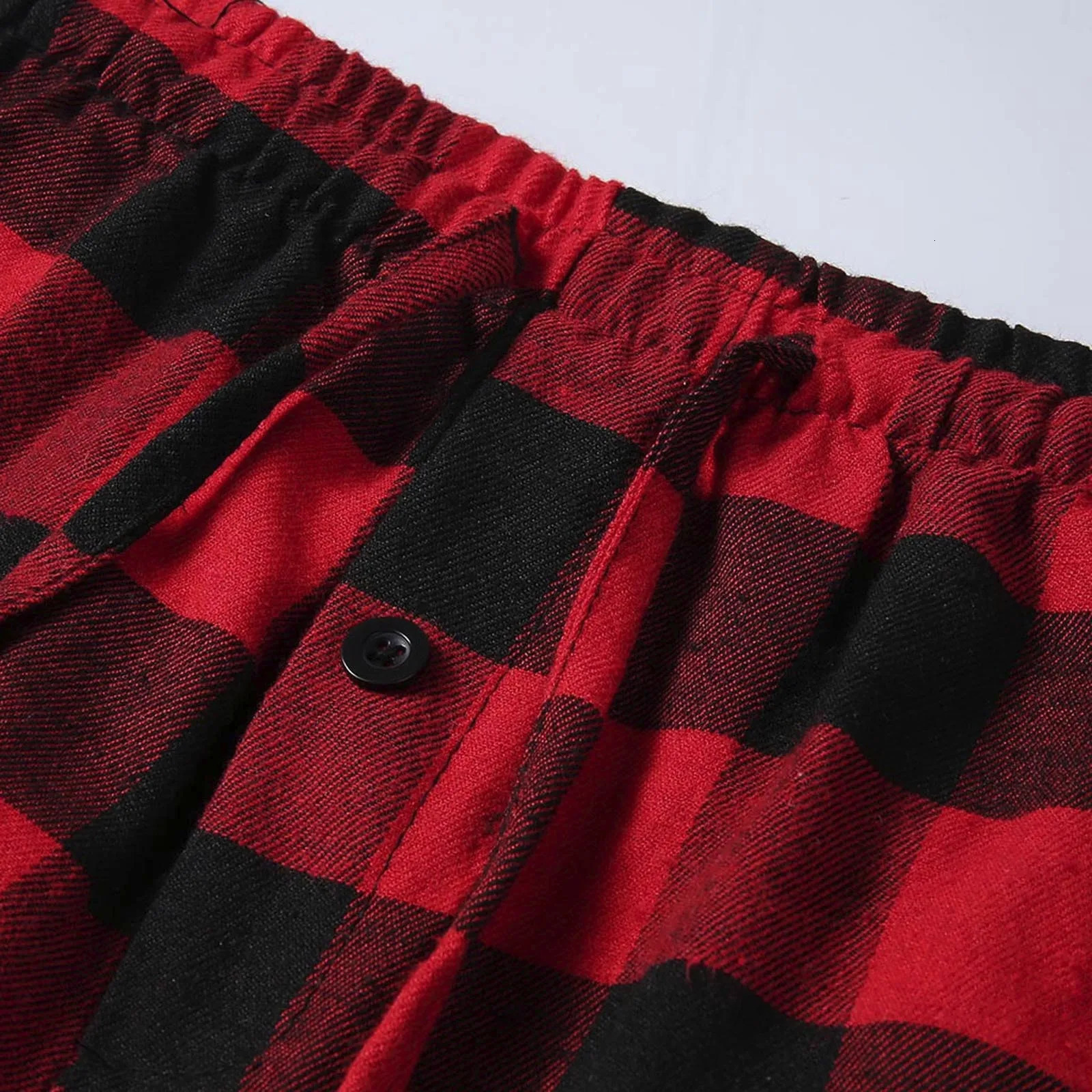 Women Black Red Plaid Printed Pants Drawstring Sleepwear Trousers Autumn Winter Pajama Full Length Long Trousers Sports Pants 250227