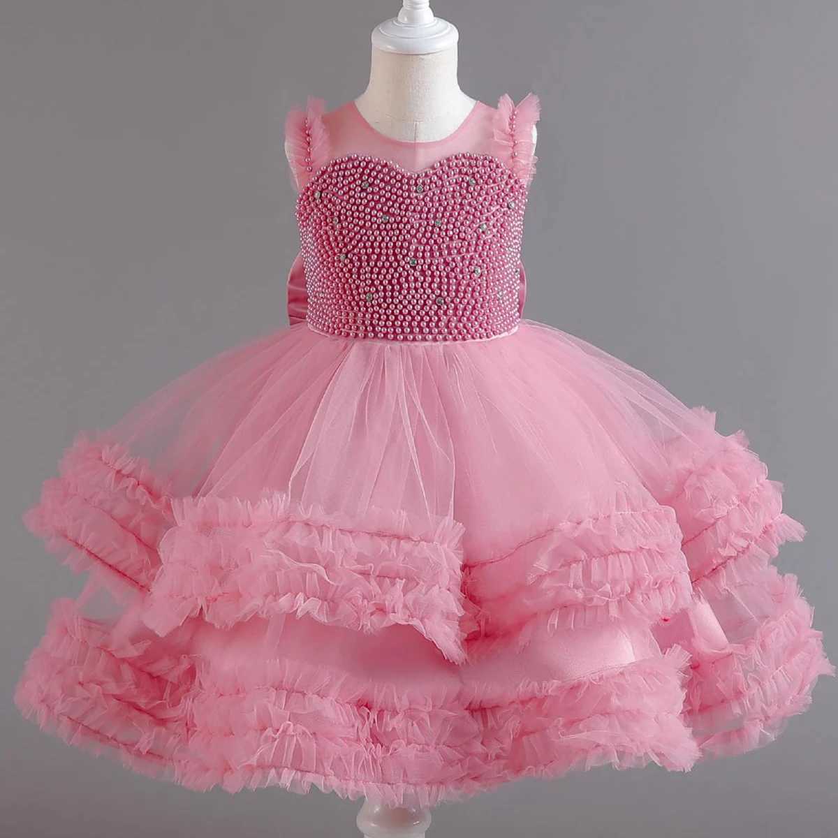 Girl's Dresses Shiny Toddler Little Girls Beaded Ruffled Wedding Flower Girl Birthday Party Pageant Dance Party Gown Y22020 Y2502273F8V