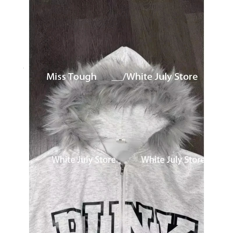 Vintage Sweatshirts Womens Clothes White Print Tunic Hooded Y2k Coat Streetwear Fashion Casual Hoodies Tops Clothing 250226