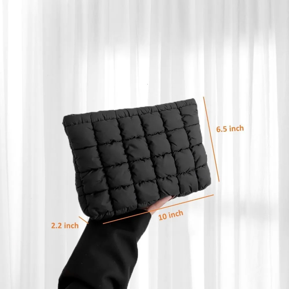 Ship from US Womens bedding cosmetic bag travel toilet storage clutch black 250227FBB