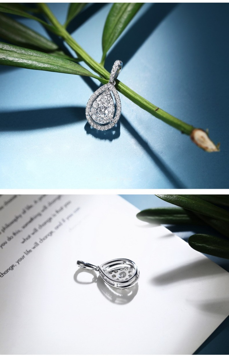 Water Drop Cubic Zirconia Necklace Women Diamond Necklaces Weeding Women Fashion Jewelry Will and Sandy Gift