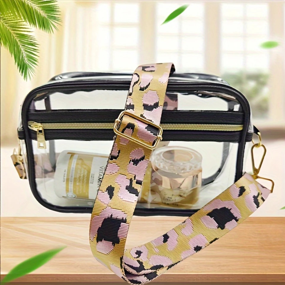 Ship from US Gym transparent cross body bag waterproof makeup phone perfect casual shoulder for outings 250227FBB