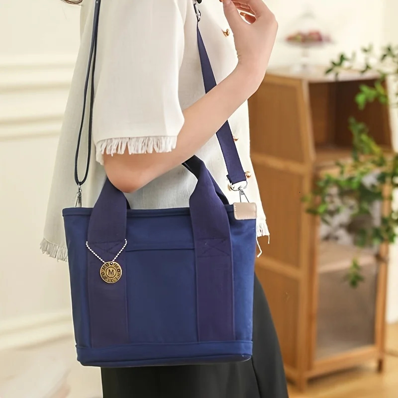 Ship from US Womens Fashion Canvas Handbag Fashionable Multi Pocket Suitable for Daily Use Perfect Lunch Bag with Comfortable Crossstraps 250227FBB