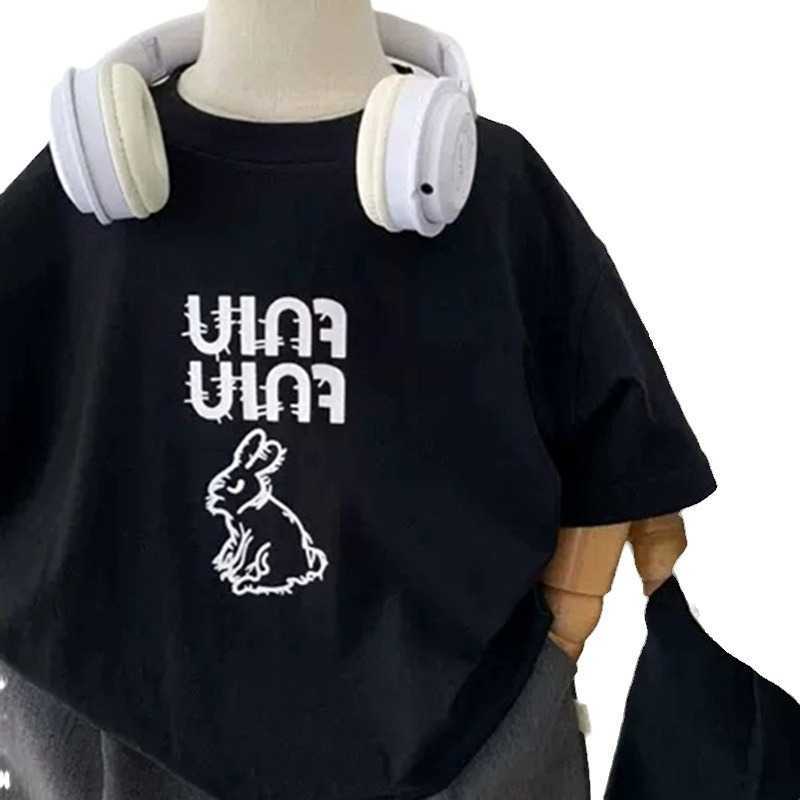 Tshirts Cotton childrens cartoon short sleeved printed Tshirt for summer boys top for summer baby half sleeved medium and small childrens clothing for