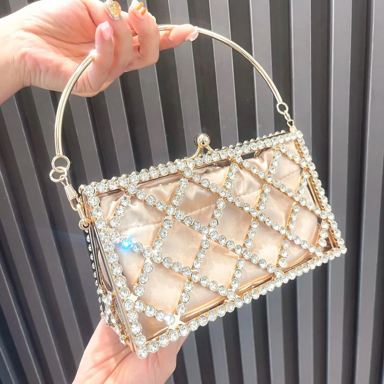 Handmade Rhinestones Evening bag Crystal Bags for Women Purses and Handbags y ner metal banquet 250226