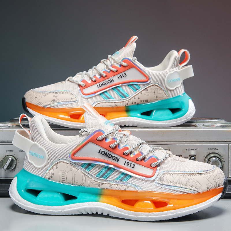 2025 new Summer mesh breathable and odorless high-end sports shoes for men, lightweight and shock-absorbing thick soled running shoes