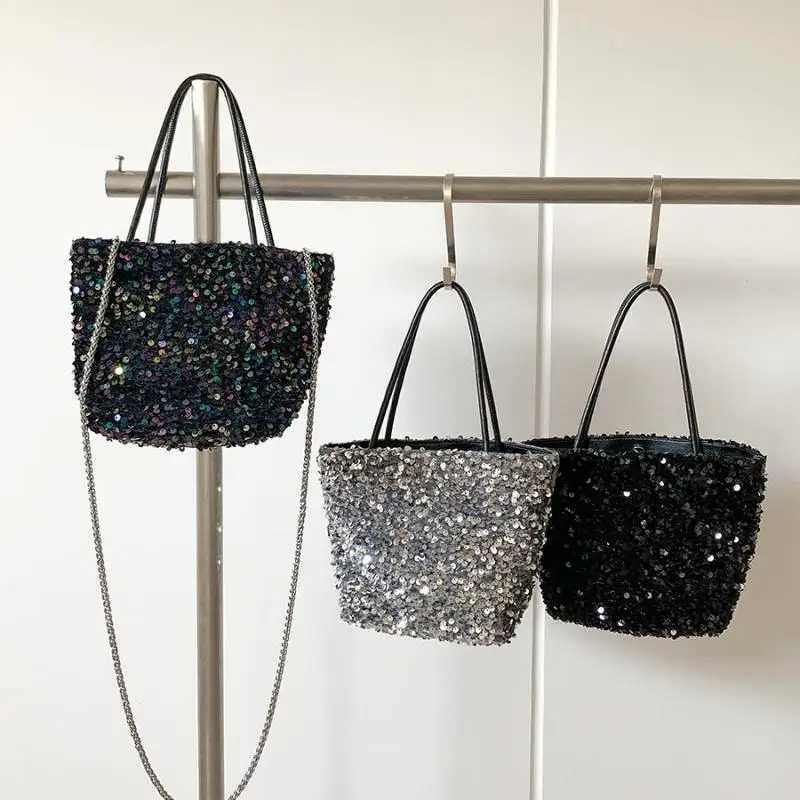 New Arrival New Sequined Shoulder Bags Chic Unique Design Bucket Bag Shing Basket Bag Crossbody Bag Designed Bags T250227
