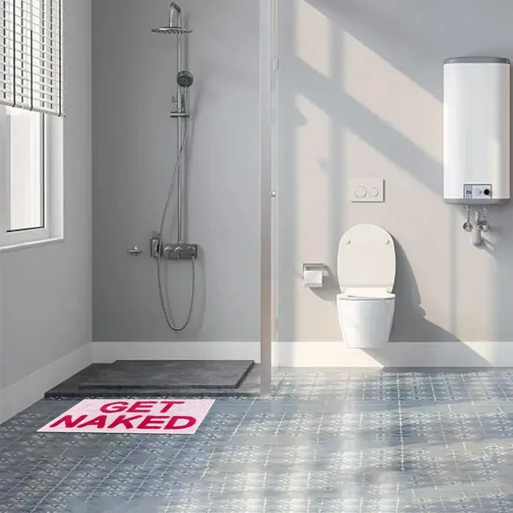 Pink Get Naked Tufted Rug Bathroom Rug Cute Bathtub Mat Entrance Doormat Living Room Apartment Decor Soft Tufted Carpet 250222