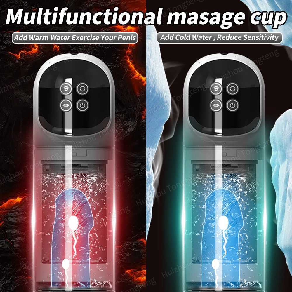 Automatic Male Masturbator Cup 7 Sucking Rotating Licking Modes Pocket Pussy Stroker Blowjob Penis Pump Sex Toys For MenXJ250227