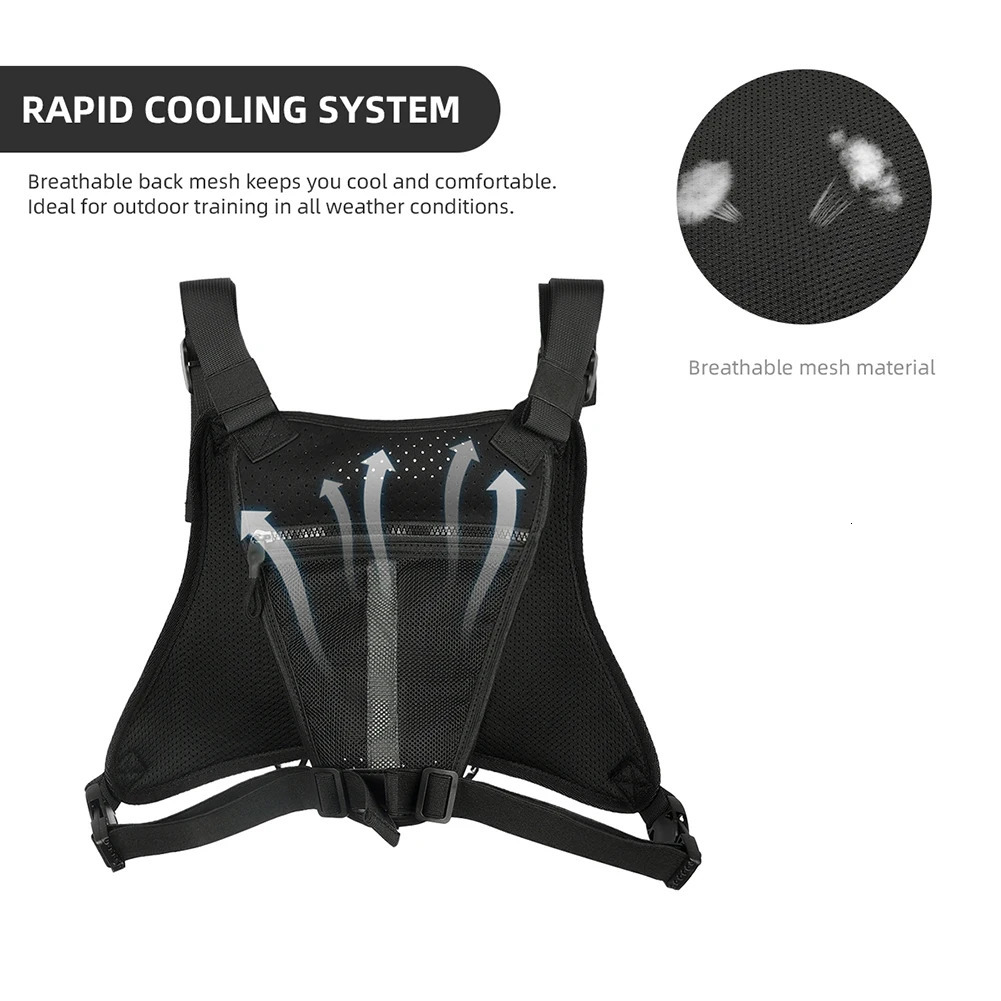 Ship from US Sports Functional Tactical Chest Bag For Men Fashion Hip Hop Vest Streetwear Waist Pack Unisex Black Rig 250227FBB