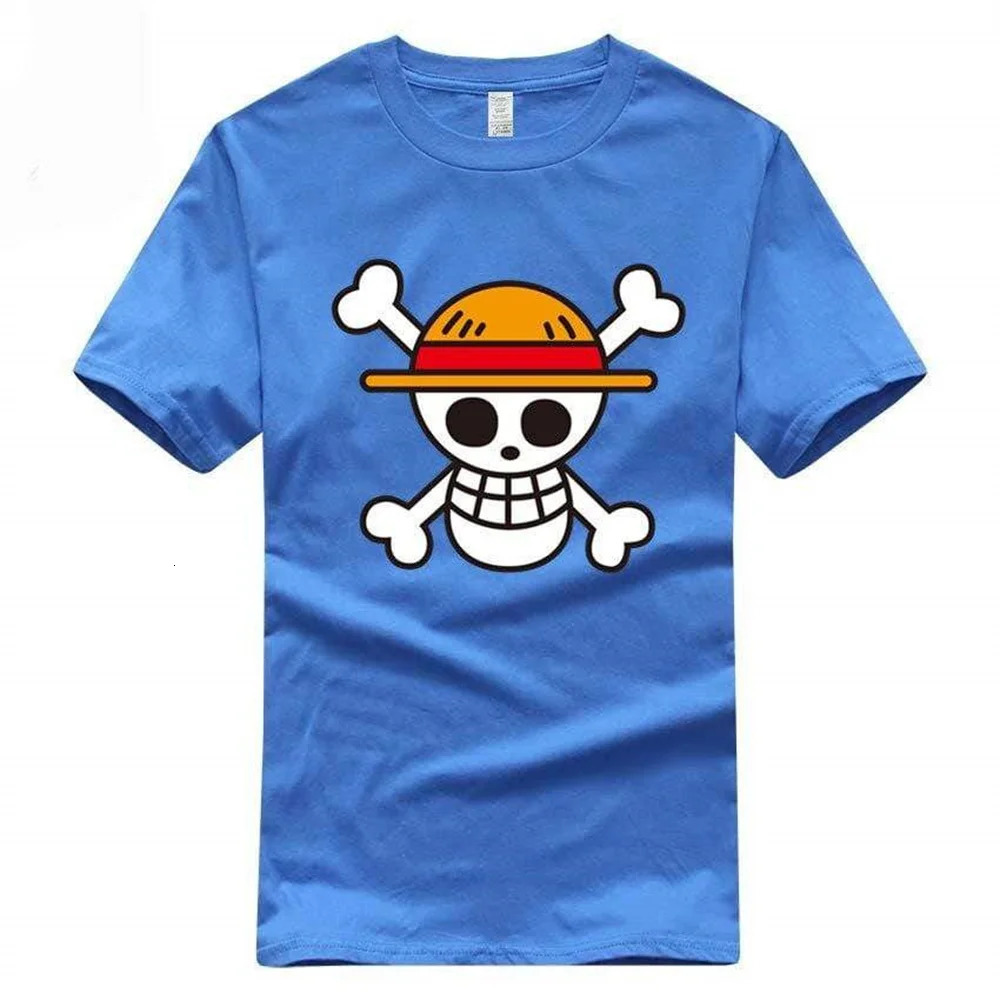One Piece Straw Hat Print Mens T-shirt Womens Clothing Japanese Anime Cotton Tops Casual Short Sleeve T Shirt Streetwear 250226