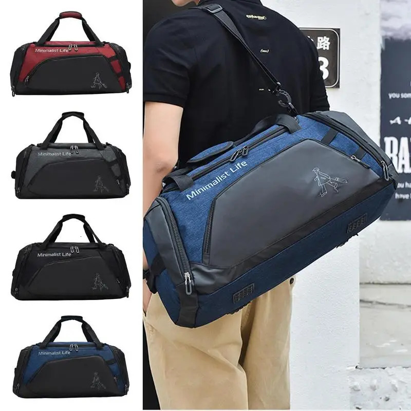 Ship from US Large Nylon Tote Bag Waterproof And AntiScratch Gym Duffle Sports With Seperate AntiOdor Shoe 250227FBB