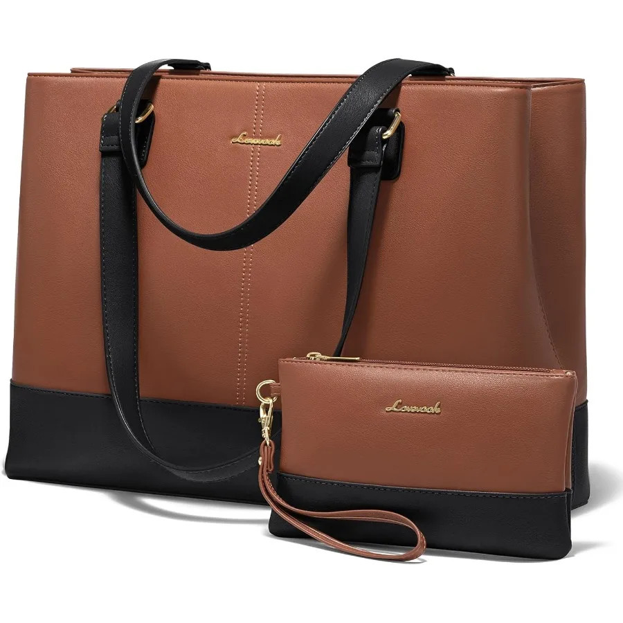 Ship from US LOVEVOOK Laptop Tote Bag for Women 156 Inch Work Leather Purse with Clutch Large Computer Briefcase Office 250227FBB
