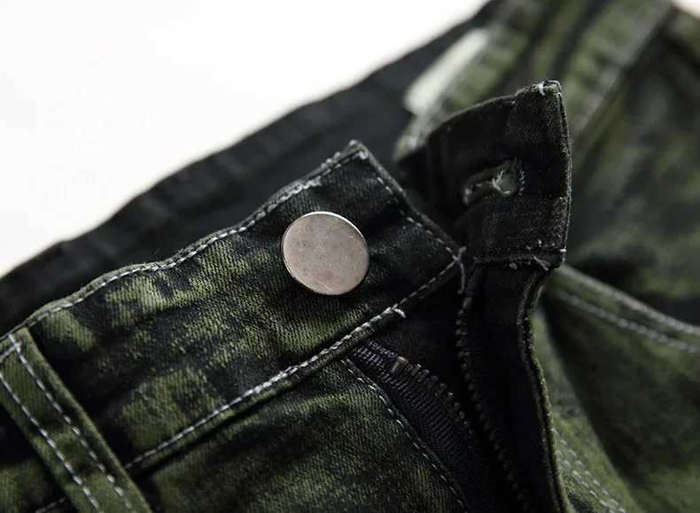 Jeans Denim Men New Green Stretch Plus Size Casual Straight Fashion Brand Classic High Quality Pants X250227