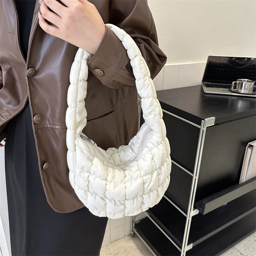 Ship from US Women Diamond Embroidery Shoulder Messenger Bag Winter Puffer Handbag 250227FBB