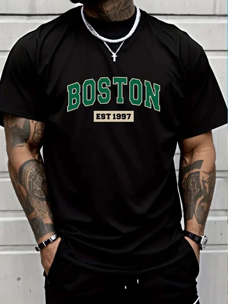 European And American Simple And Fresh Letter Pattern Summer New Designer T-shirt Outdoor Casual Comfortable Breathable Men's Short Sleeved T-shi