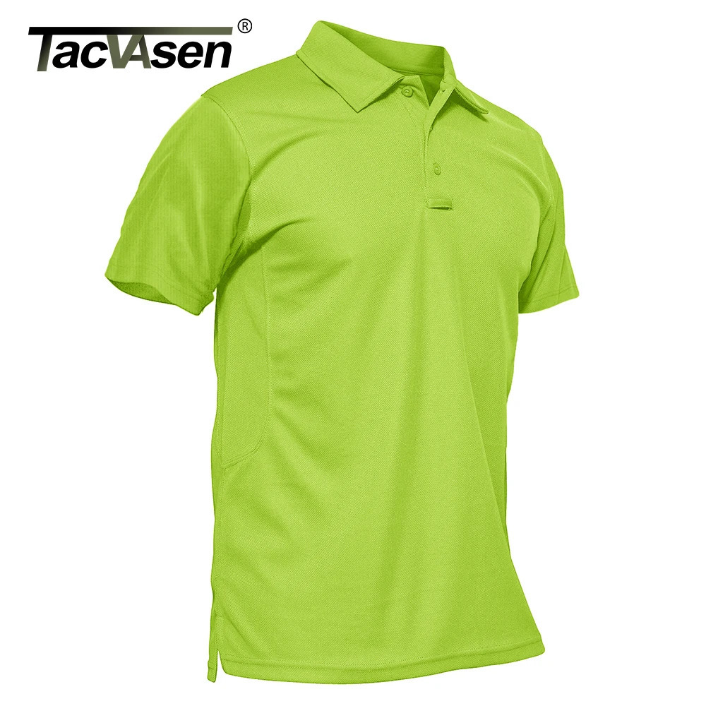 TACVASEN Summer Colorful Fashion Polo Tee Shirts Mens Short Sleeve Tshirt Quick Dry Army Team Work Green TShirt Tops Clothing 250226