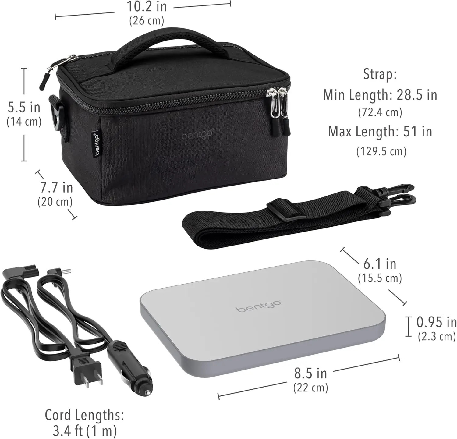 Ship from US Bentgo Heat Electric Lunch Bag Food Warmer For Reheating Meals In Car At Work More Heated Box Adults 250227FBB