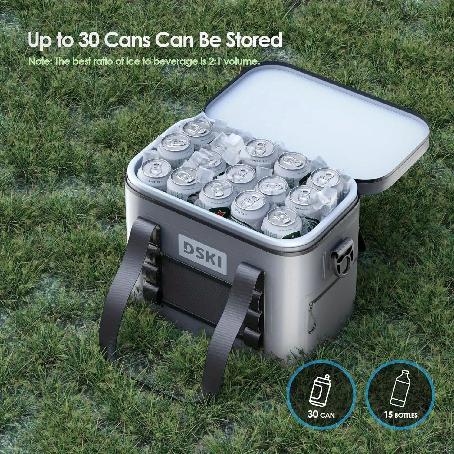 Ship from US Foldable leak proof used as a beach soft surface cooler ice pack camping fishing multi person lunch bag 250227FBB