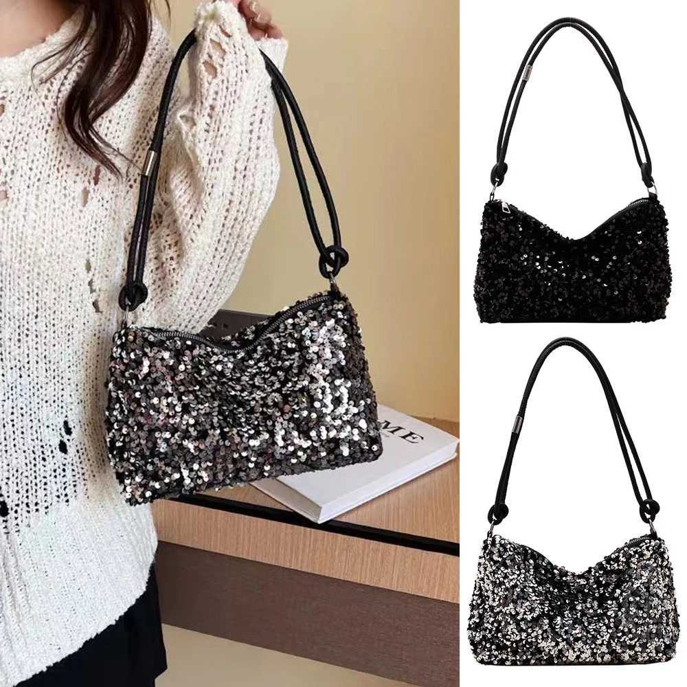 New Arrival New womens sequined shoulder bag personalized sparkling handbag French sparkling lingerie bag wedding party dinner party handbag T250227