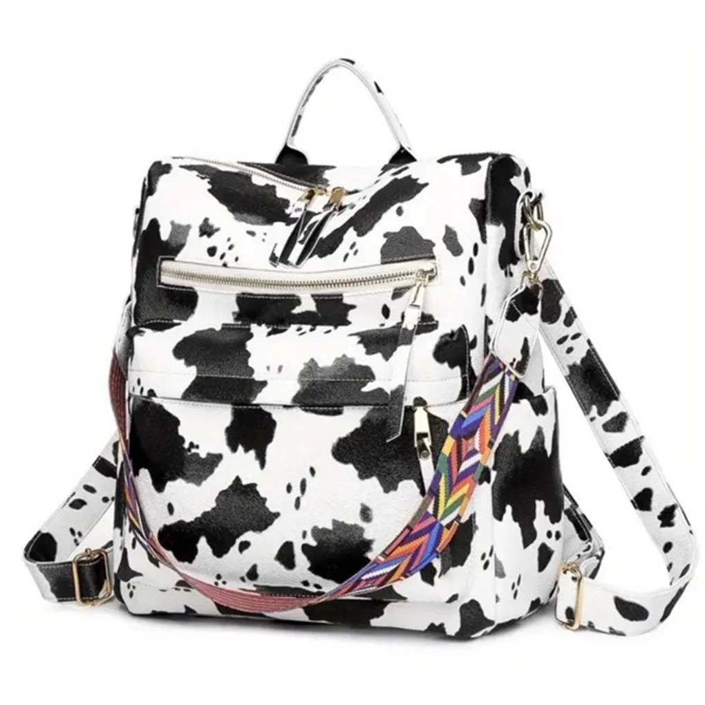 Ship from US PU Womens Shoulder Bag Stylish Multifunctional Backpack with Zipper Opening And Closing Suitable for Travel 250227FBB