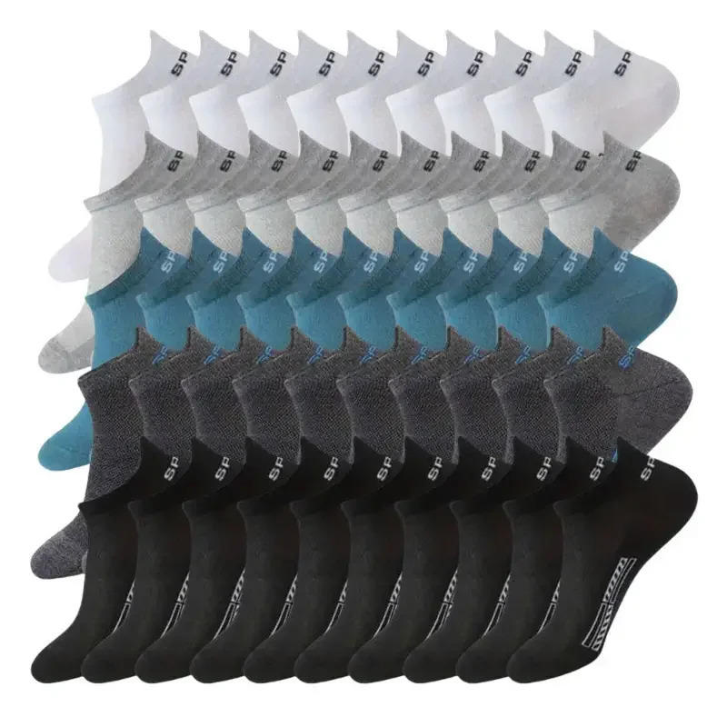 50 pairs of socks Mens hosiery ear lift waist boat Running fitness sports 250227