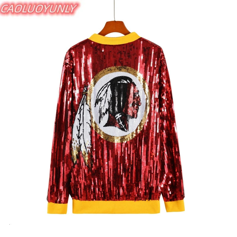 Autumn Patchwork Color Striped Streetwear Long Sleeve Cartoon Letter Sequins Jacket Hip Hop Round Neck Loose Womens Coats 250227