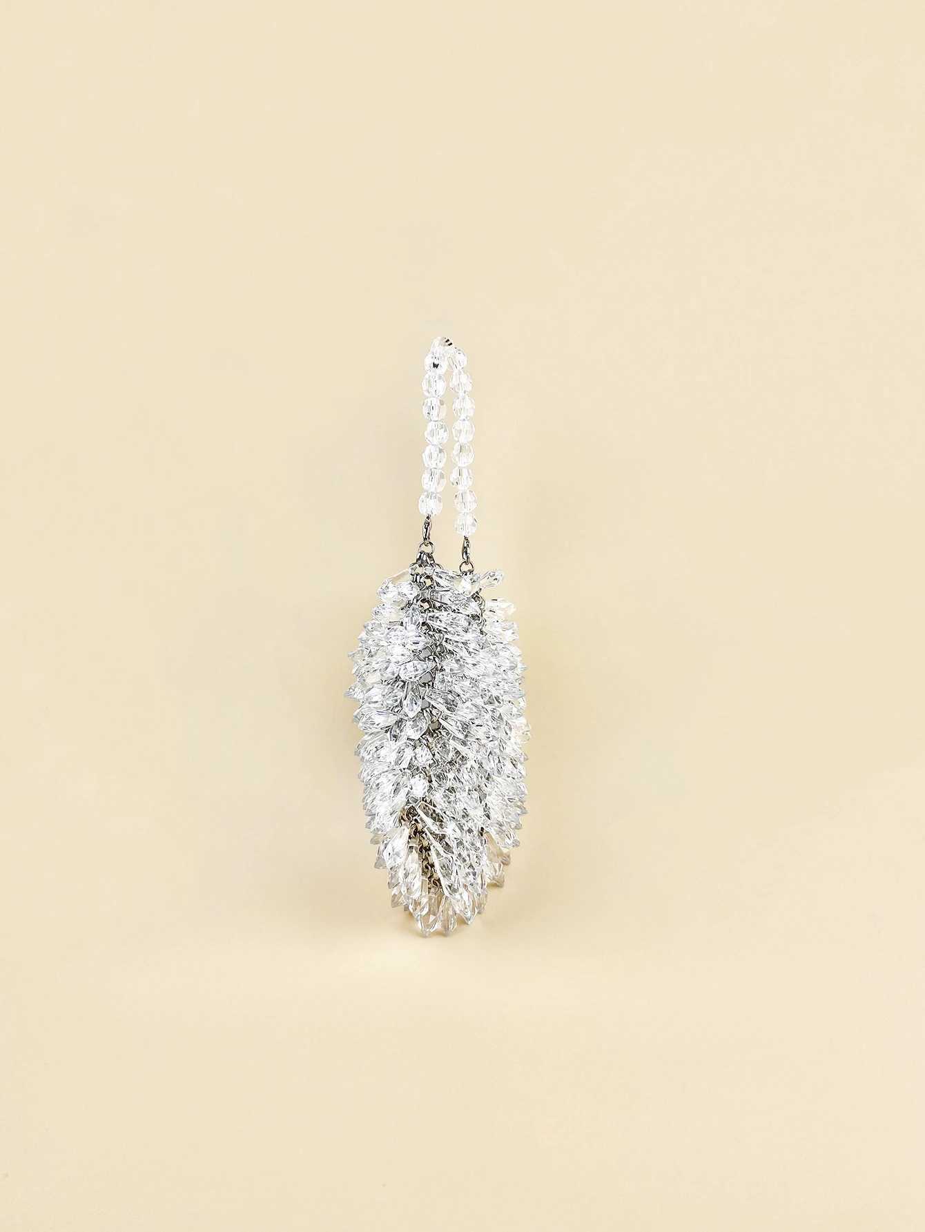 Small and Handmade Acrylic Solid Color Beads Womens Handheld Water Drop Bag Fiable and Elegant Dinner BagXJ250227