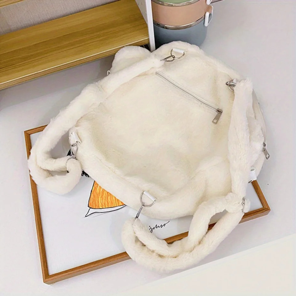 Ship from US Chic Cat Paw Backpack with Removable Strap Secure Zip Cotton Material Adorable n! 250227FBB