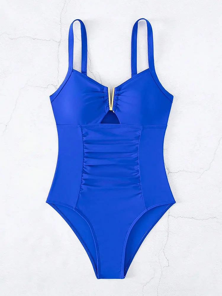 2025 V-neck Shiny Swimwear Women Beach One Piece Swimsuit Mujer Trikini Badpak Maio Biquini Monokini Bikini Stroj kapielowy 250227