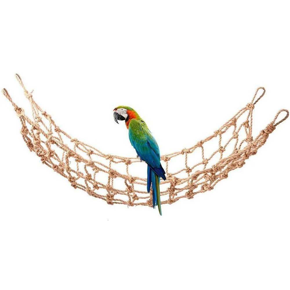 Parrot Swing Rope Birds Hanging Climbing Net wiith Hook Hammock Birds Stand Ladder Birds Chewing Playing Gym Toys 30X20CM 250226