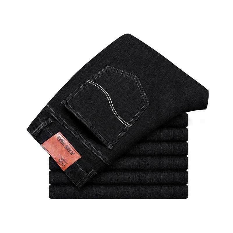 2024 New Soft Stretch Straight Jeans Mens Classic Fashion Business Slim Trousers Street Trend Male Brand Clothing Pants 28-40 X250227