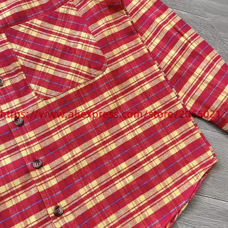 Grid Shirt Men Women Quality Vintage Flannel Casual Shirts 250226