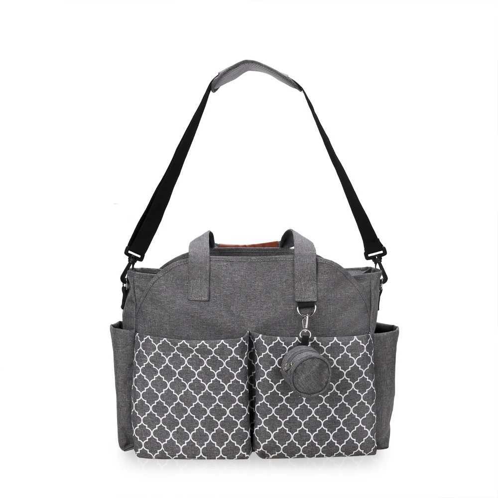 Diaper Bags 1 PC Portable One-shoulder Mommy Bag with Printed Geometry and Pacifier Bag for Mother and Baby Travel Outdoor Mommy Bag Y250227I03C