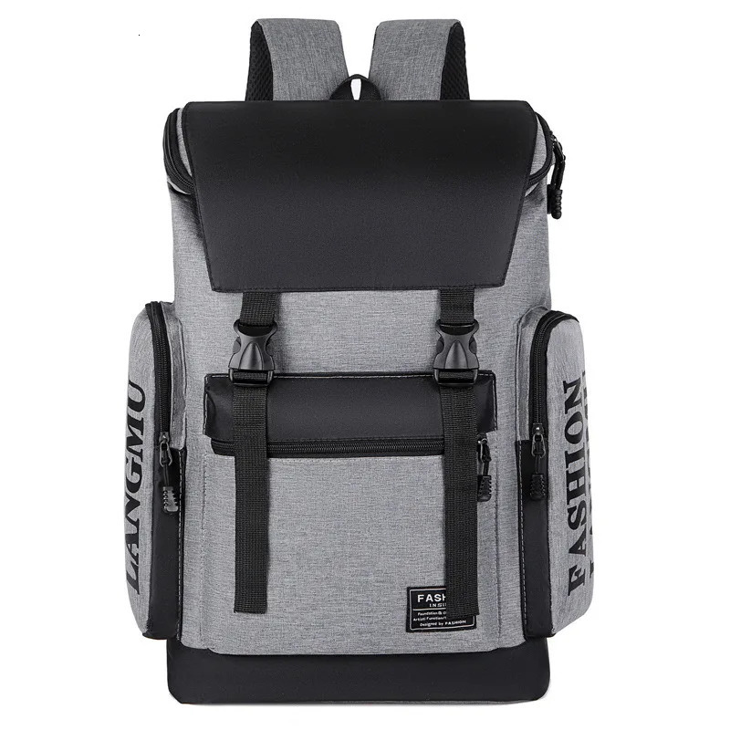 Ship from US Trendy Cool Mens Backpack Flap n with Unique Letters Stylish Student Bag CrossBorder Exclusive 250227FBB