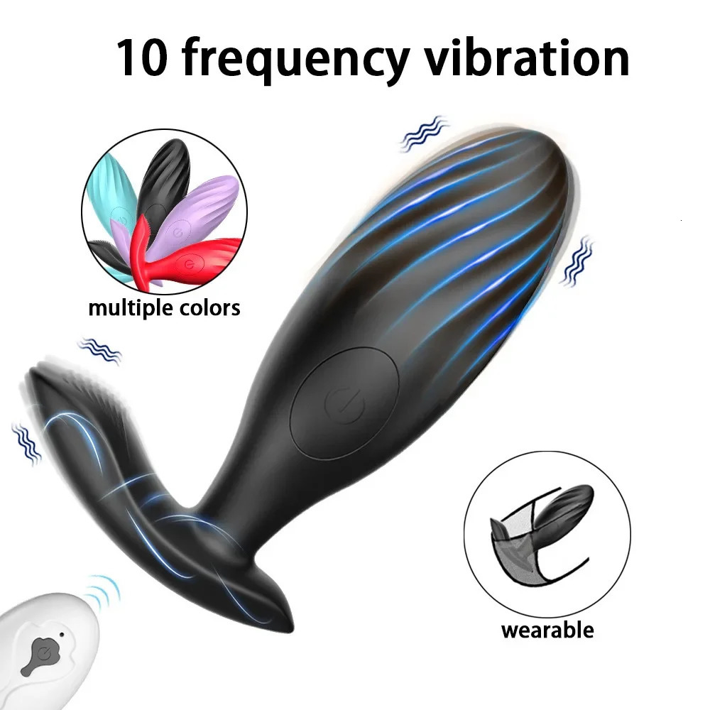 Anal Plug Vibrator 10 Speeds Butt Plug Prostate Vibrating Massager Remote Control Female Masturbator Sex Toys for Women Men 250227