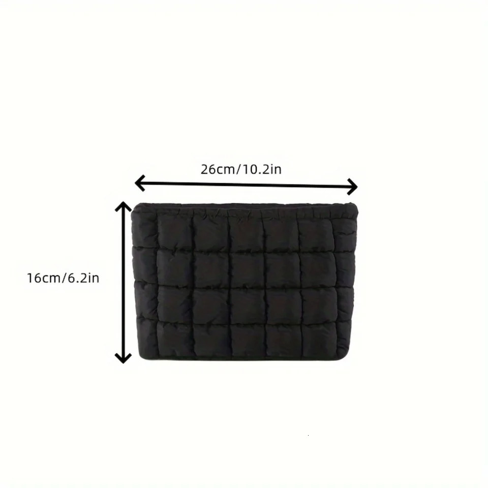 Ship from US Stylish Puffy Quilted Clutch Makeup Bag for Women Durable Spacious Cosmetics Pouch with Zipper Closure Perfect Daily Us 250227FBB