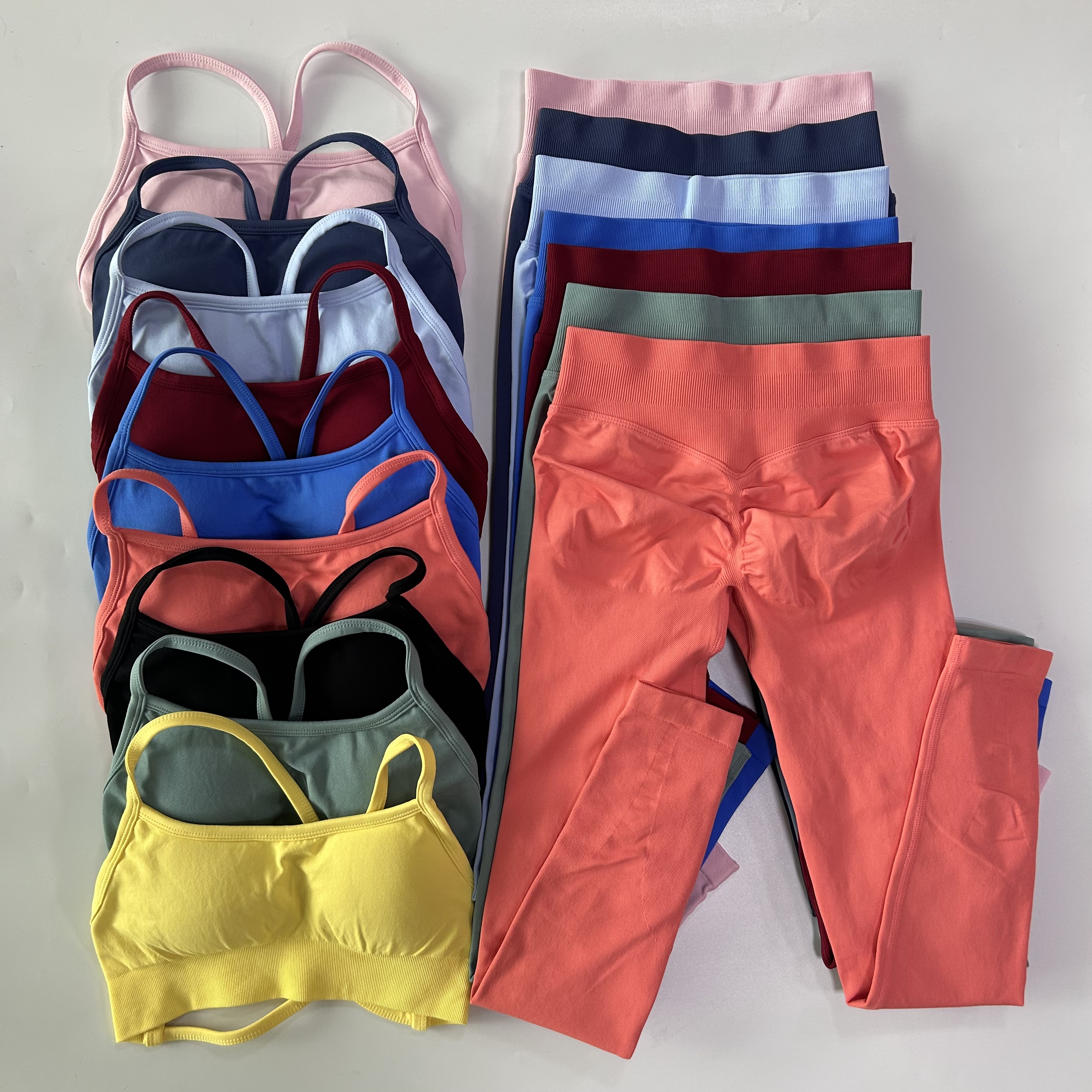 Seamless Yoga Set 2 Pieces Women Workout Set Scrunch Leggings Backless Sports Bra Fitness Top Gym Pants Clothes Sportswear