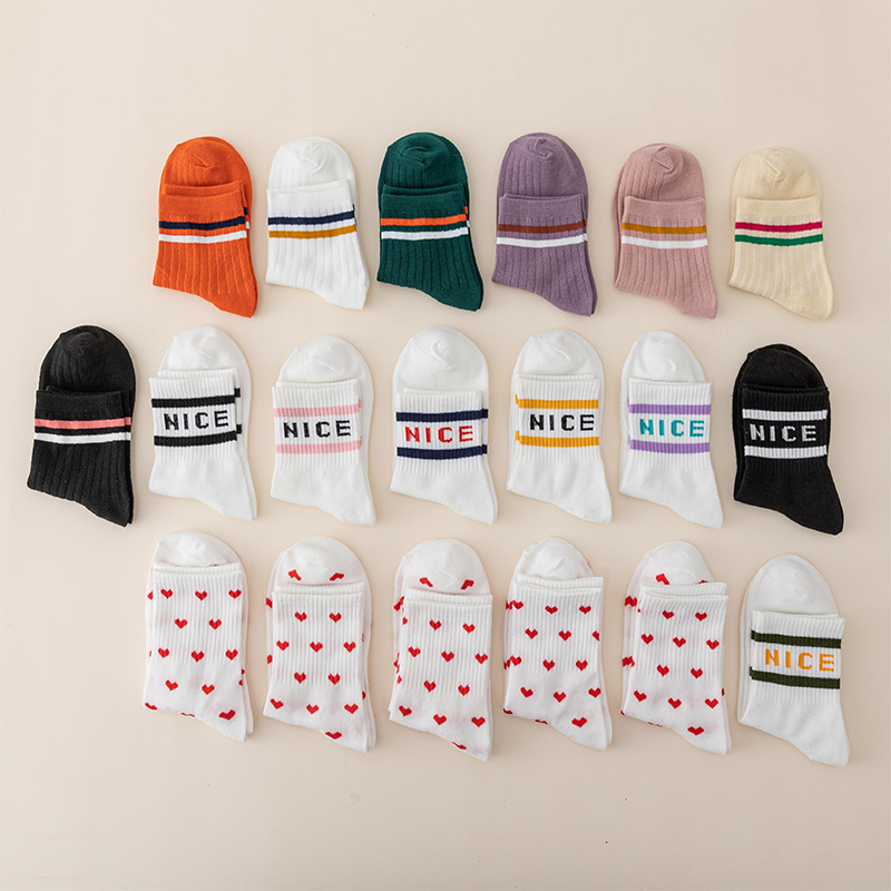 Assorted 14-Pair Mid-Calf Hipster Socks for Stylish Leg Coverage