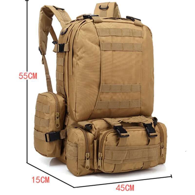 2025 New Travel Oxford Cloth Outdoor Camouflage Trekking Tactical Bag Mountaineering Large Combination Backpack