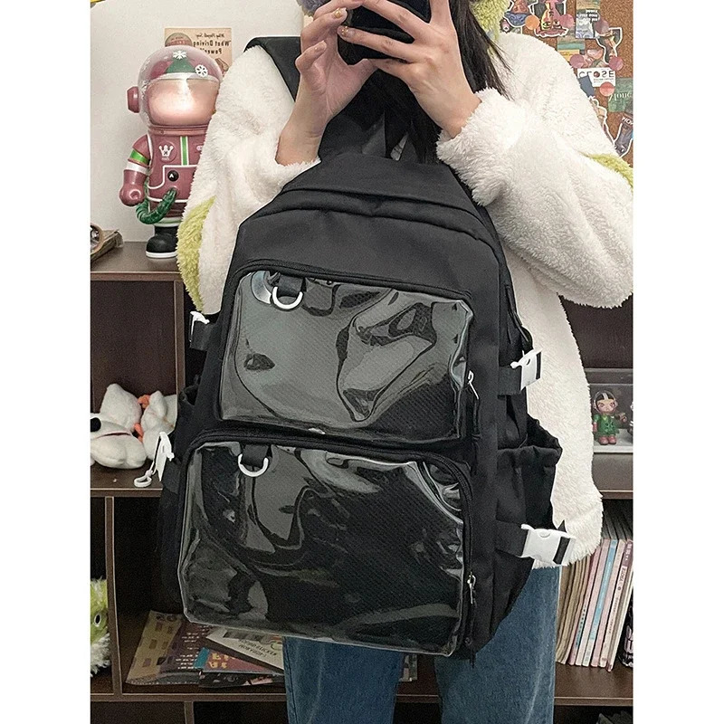 Japanese Kawaii Itabag Women 2024 Transparent Backpack Women Large Capacity Ita Backpack School Bags For College Student JK 250221