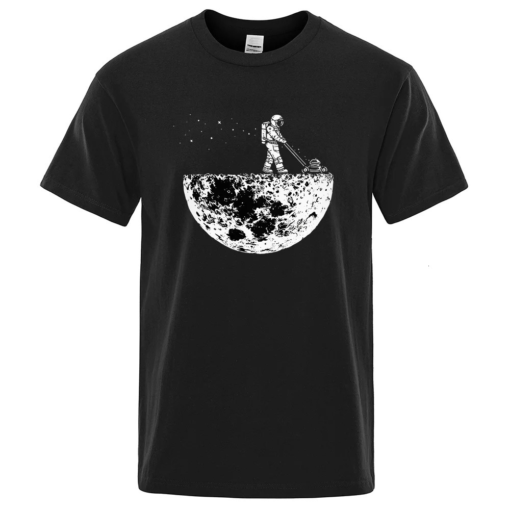 Astronauts Cherish The Lunar Environment Funny Print t-Shirts Men Loose Oversize Clothing Cotton Summer Soft Tshirt Hip Hop Tees 250227